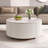 Round Movable Coffee Table with Casters