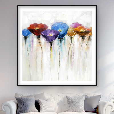 Colourful Flowers - Modern Floral Framed Print for Home Decor