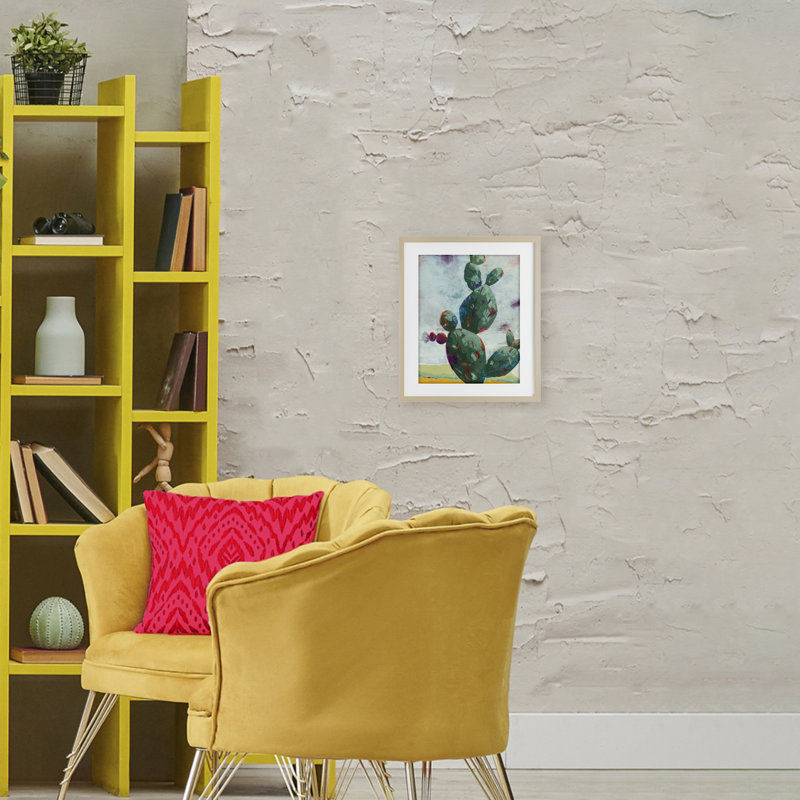 «Stand Tall Cacti», impression par Dianna Fritzler, H 16 po x l 13 po, Cadre de récolte en pin