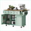 Chariot pour îlot de cuisine avec abattant en bois d'hévéa Rangement | Roulettes / pieds pleins | Vert menthe | Moyen (40 à 55 po)-1725395526