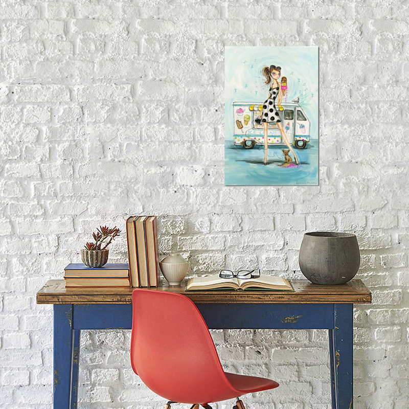 «Bella» Bella Pilar, reproduction sur toile tendue, Toile avec cadre noir, H 26 po x l 18 po x P 1,5 po, Pas de tapis