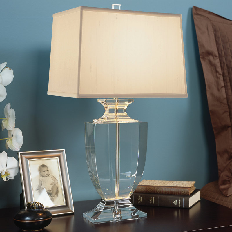 Artemis Crystal Table Lamp, 20.5" H x 10.75" W x 8.25" D, Café