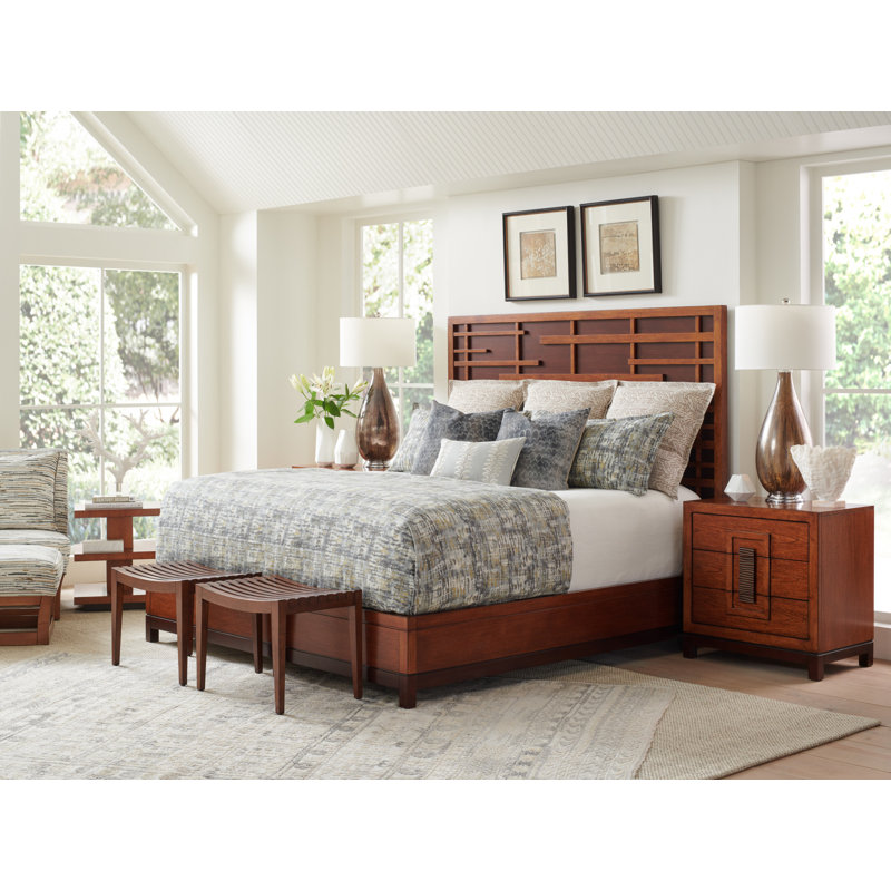 Zen Fusion Concave Slat Bench in Hickory Brown