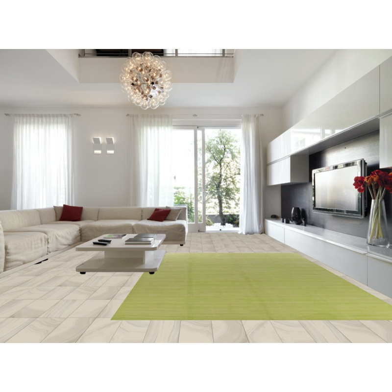 Tapis persan Gabbeh vert pistache 10 x 14