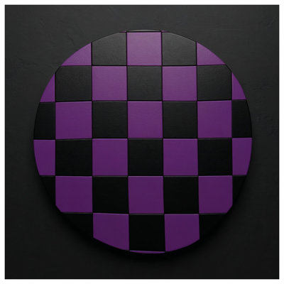 Rideaux de douche extra longs à carreaux violets à motifs circulaires
