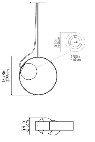 Sfera 1 - Light Pendant, Charcoal