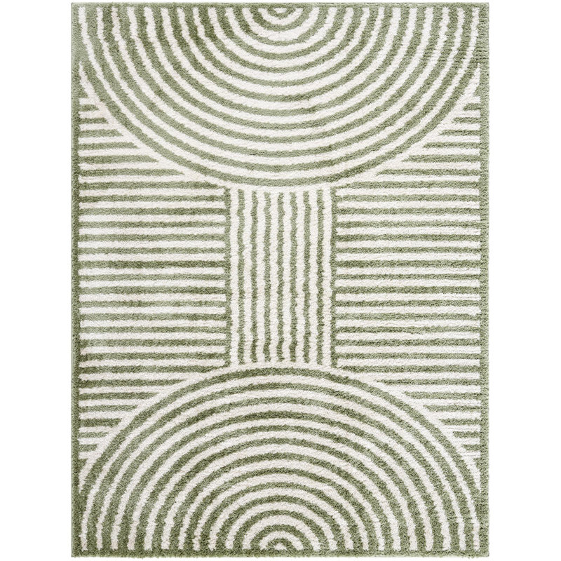 Zuhur Washable Indoor Rug, Rectangle 5'3" x 7', Green