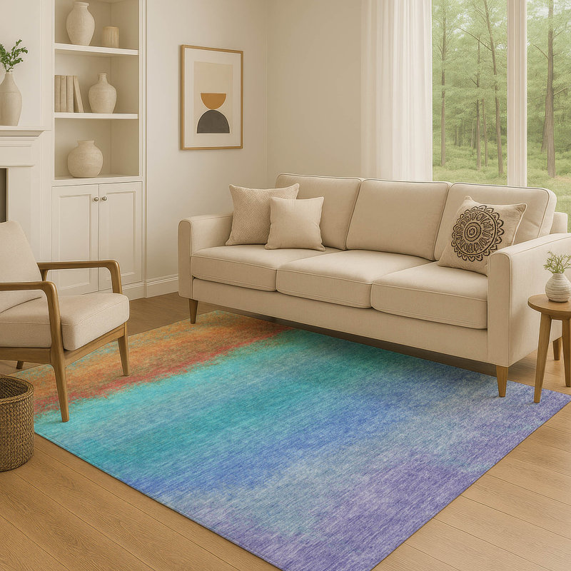 Tapis dégradé de qualité supérieure lavable à la machine Ariel, Rectangle 10 pi x 14 pi