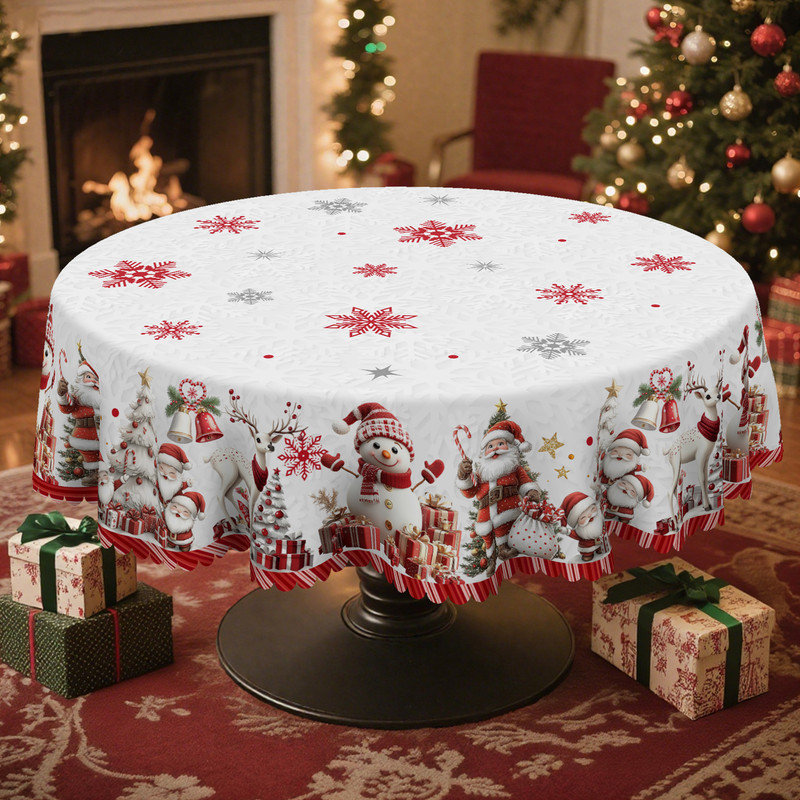 Nappe blanche en polyester lavable