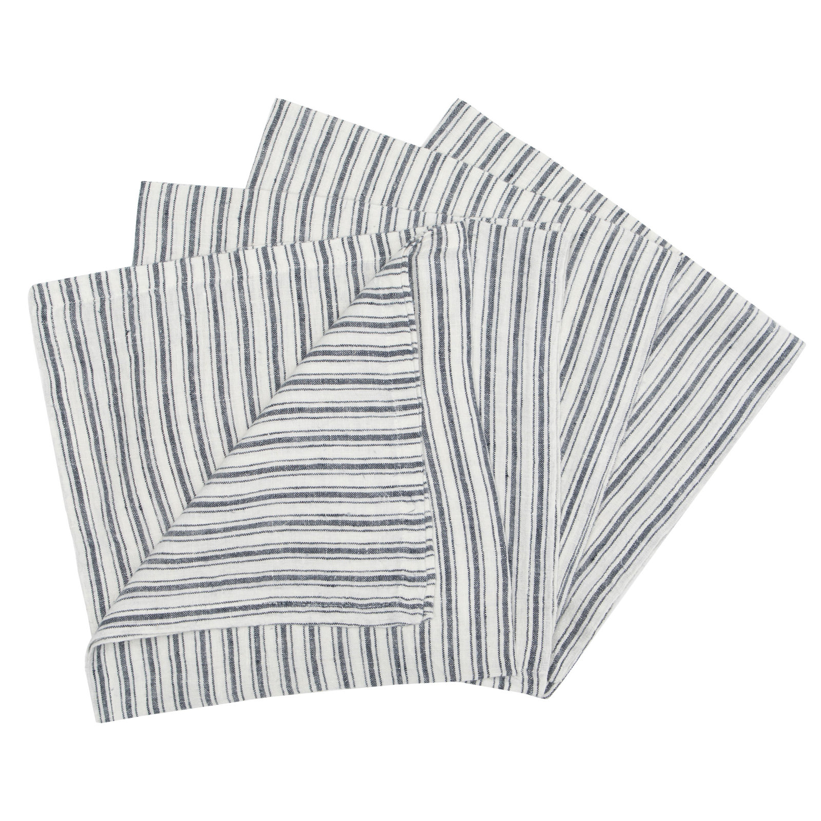 Bryars Reversible Linen Napkin, White/Blue