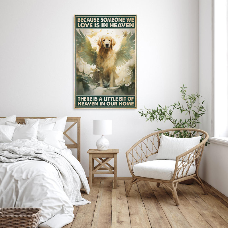 «Dog Heaven In Our Home», reproduction d'art graphique sur toile tendue 1 pièce, H 14 po x l 11 po x P 1,25 po