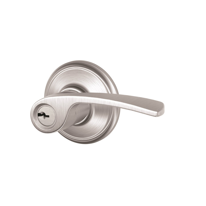 Entré d’entrée clé avec rosette ronde f series Merano, Nickel satiné, Côté droit