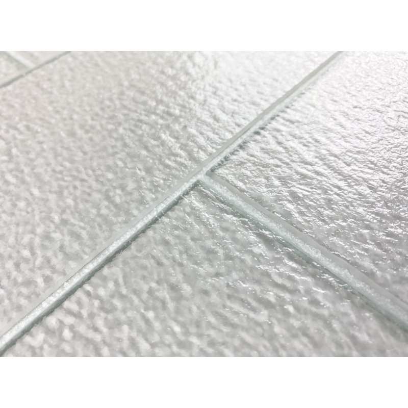 Carrelage mural de cuisine et de salle de bain grand format à bord droit en verre de qualité diamant 4 po x 16 po Monroe