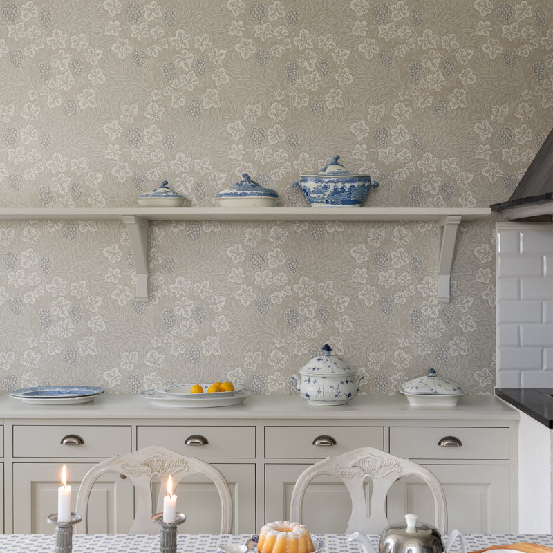 Alexavia Leafy Grape Vine 10.05m x 53cm Wallpaper Roll, Multicolor Beige