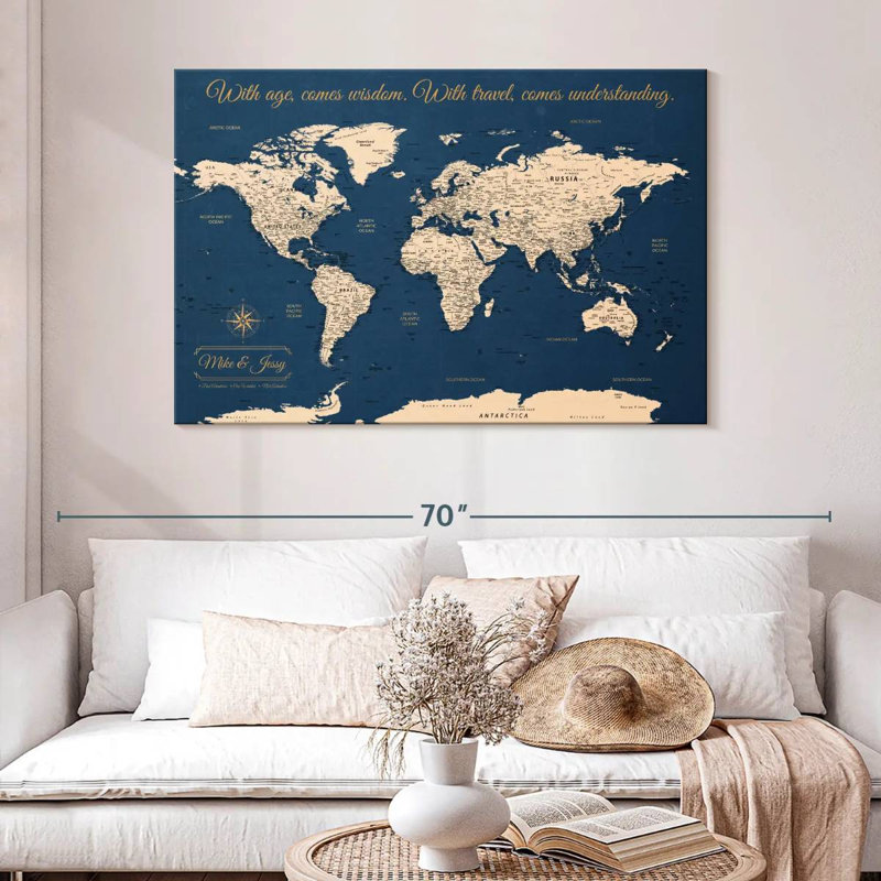 Carte du monde personnalisable, H 32 po x l 48 po, Oui