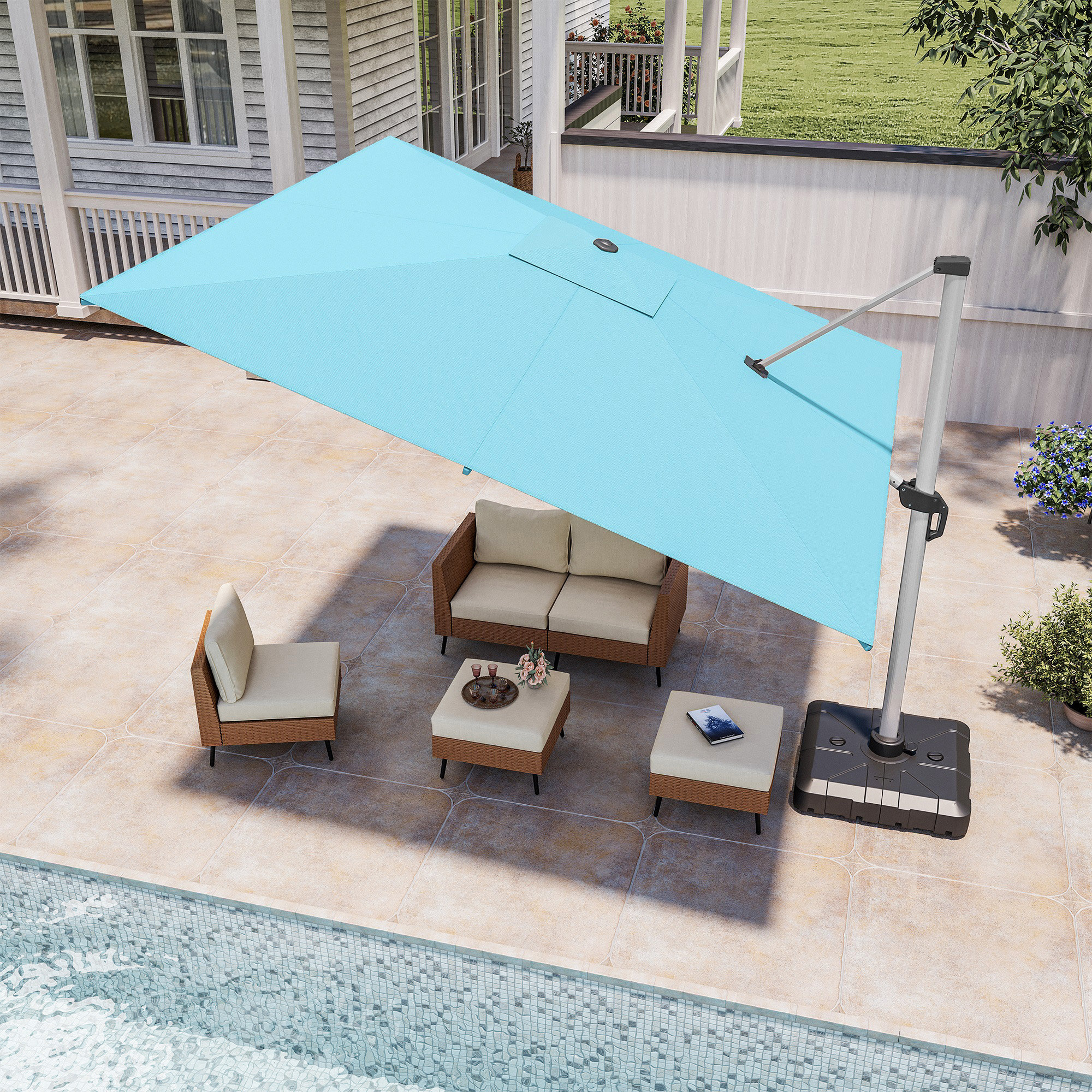 Lausaint Home Gentle Chic 132" Aluminum Cantilever Umbrella & Reviews |  Wayfair