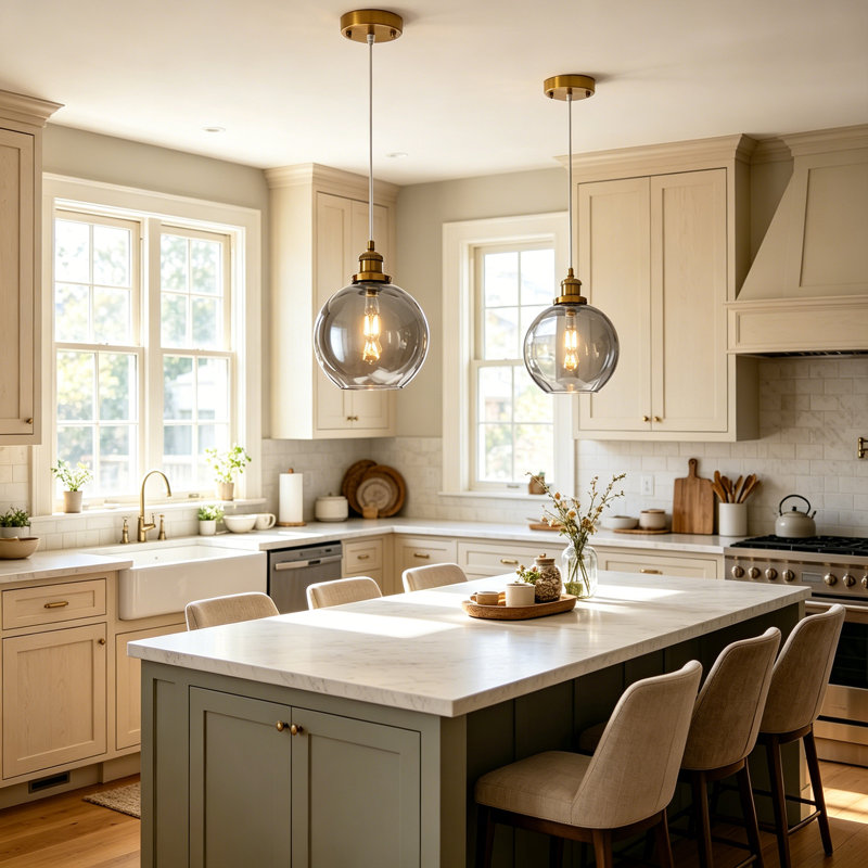 Joulane 1 - Light 8" Wide Farmhouse Globe Single/Shaded Gray Pendant Lights with E26 Socket, Gray
