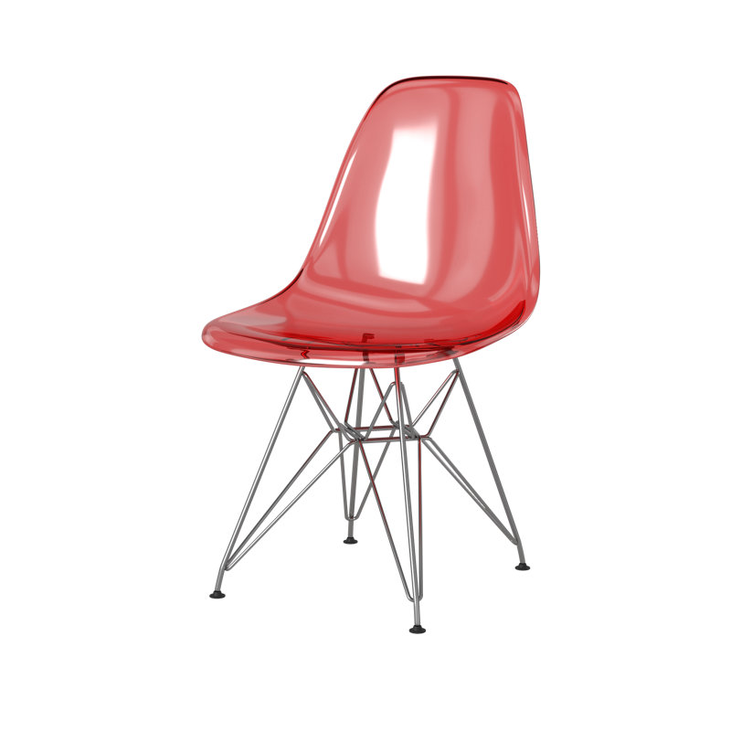 Dereion 17'' H Side Chair, Crimson/Chrome