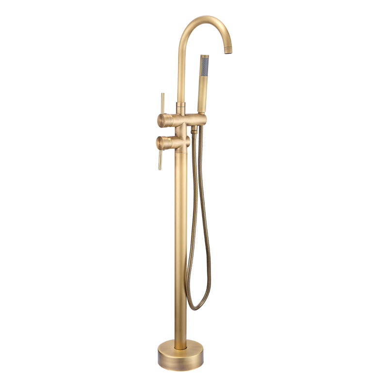 Robinet de baignoire autoportant en laiton antique, Laiton antique