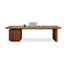 Bureau rectangulaire en noyer massif avec 3 tiroirs-130194858