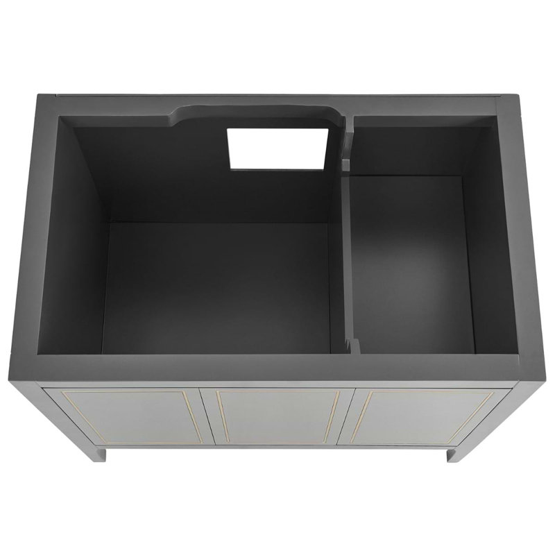 Province 36" Freestanding Standard Single Bathroom Vanity with Top, Black, Gold
