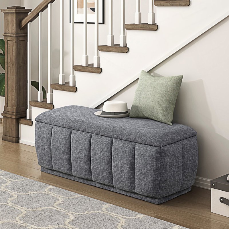 Banc de rangement moderne 1pc, banc de vestibule, Gris