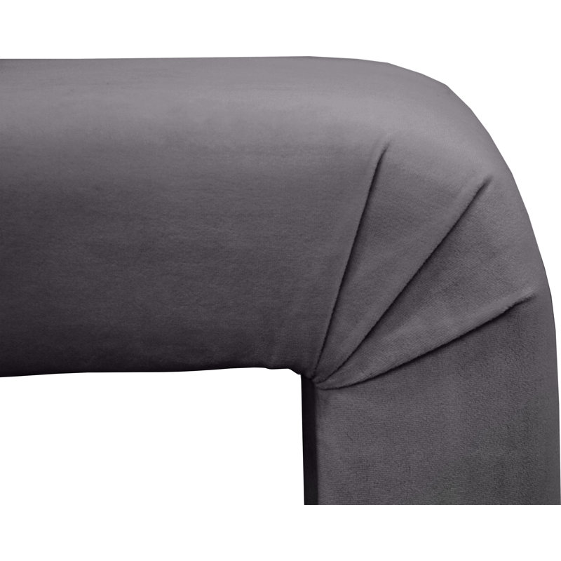 Banc rembourré Edenborn, Velours gris