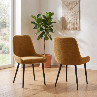 Cheney 49cm H Polyester Blend Upholstered Metal Full Back Side Chair