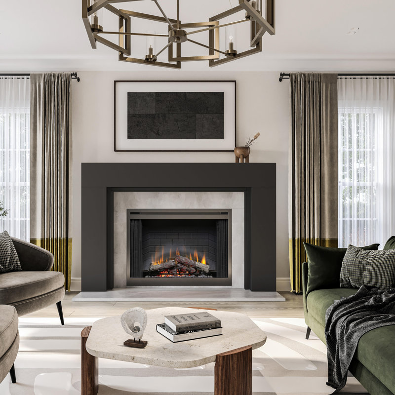 Sabine Contemporary Wood Fireplace Mantel Surround Kit Includes Wooden Mantel Surround And Shelf, 80" L, Unfinished