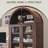  71” Tall Arched Bookshelf, Modern Bookcase w/ Open & Adjustable Shelf, Wooden Display Cabinet with Large Hidden Drawer and Glass Doors, Versatile Bookshelf for Living Room, Study, Office-81374075