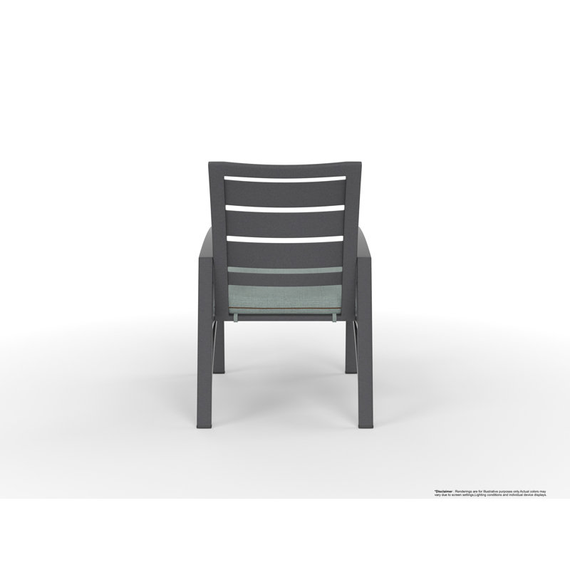 Arc Outdoor Bar Stool, Graphite, Piazza Mist