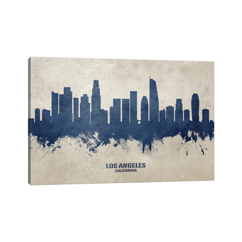Los Angeles California Skyline Concrete by Michael Tompsett - Wrapped Canvas Gallery-Wrapped Canvas Giclée