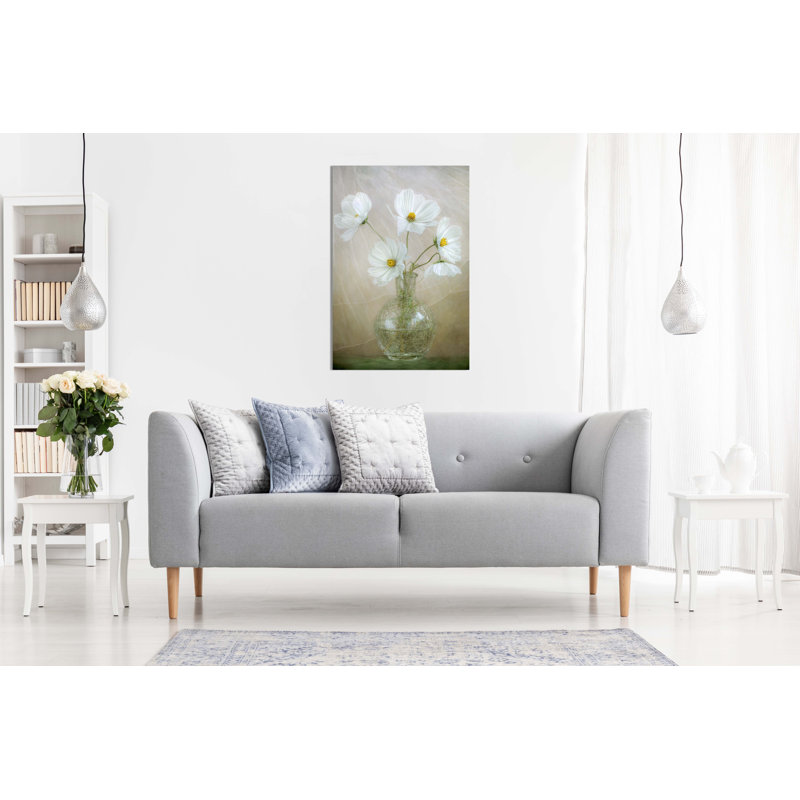 White Daisy Flowers - Wrapped Canvas Print, 91cm H x 61cm W