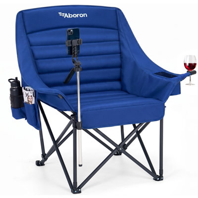 Fauteuil de stade surdimensionné rembourré, fauteuil de spectateur pliable avec support pour téléphone et poche latérale pour les événements sportifs de la Coupe du monde