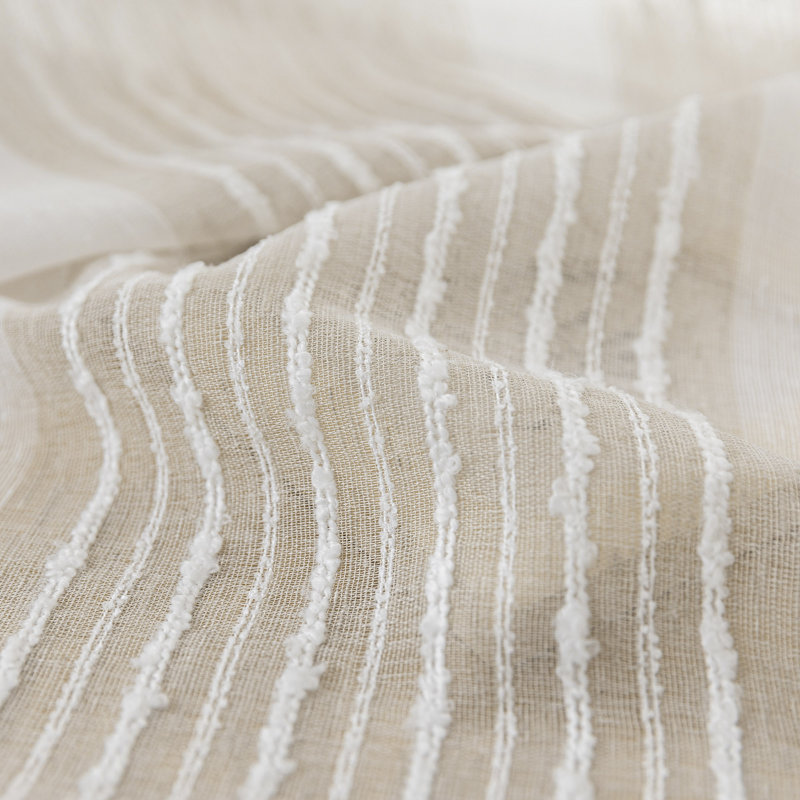 Paire de rideaux transparents avec passe-tringle Farmhouse, Taupe, L 52 po x H 84 po