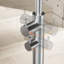 Système de douche autoportant extérieur H 91 po, jet de pluie et latéral à double fonction en acier inoxydable 316, eau froide simple, certifié NSF / cUPC, nickel brossé