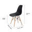 Ensemble de 2 chaises de salle à manger ou de bureau latérales noires incurvées modernes avec pieds en bois-74892550