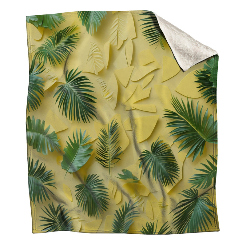 Couvertures de feuilles de palmier tropicales, L 60 po x H 80 po