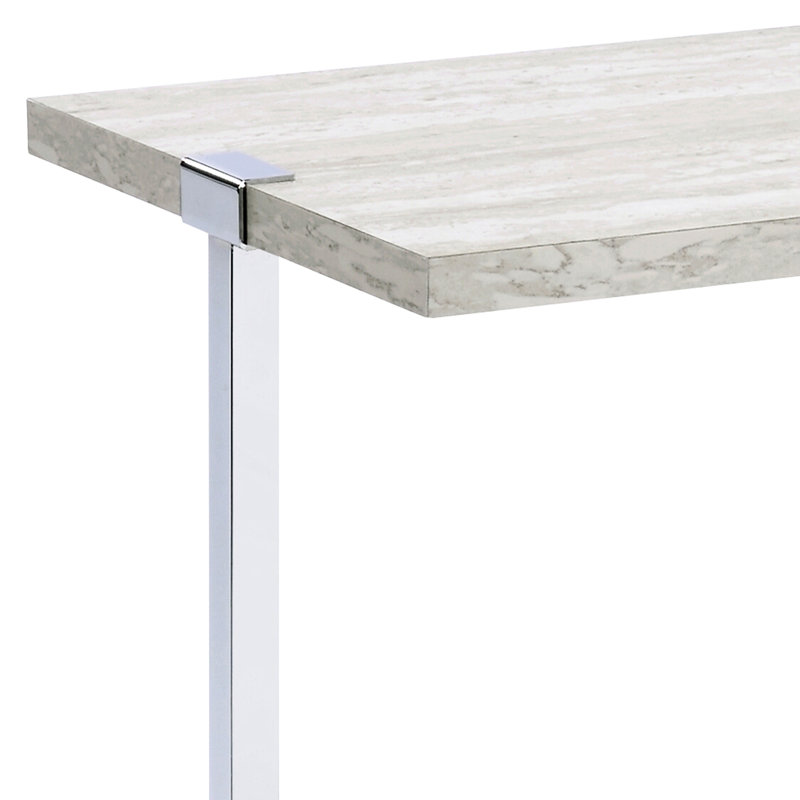 Chêne blanc et table avec tablette, offrant un ajout pratique et pratique à votre maison