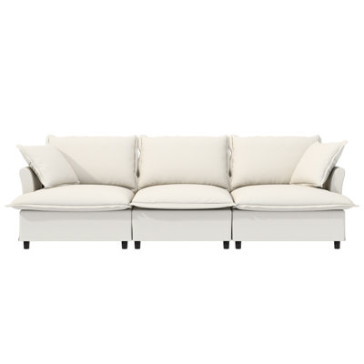 Chenille 3 Seat Modular Sectional Couch, Upholstered Furniture With Throw Pillows, Wide For Living Room, Bedroom, Apartment , Couch Seat, Pillows Furnishing
