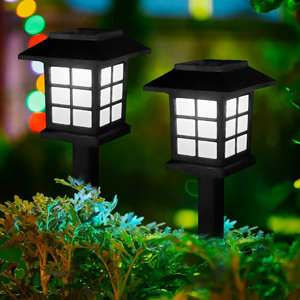 Black Solar Powered Integrated LED Pathway Light Pack