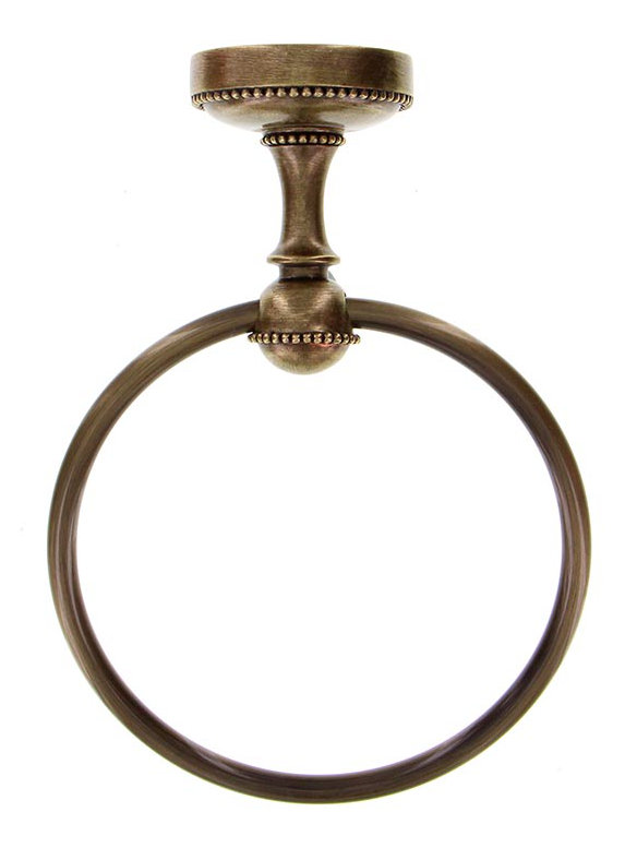 Sanzio Towel Ring, Antique Brass