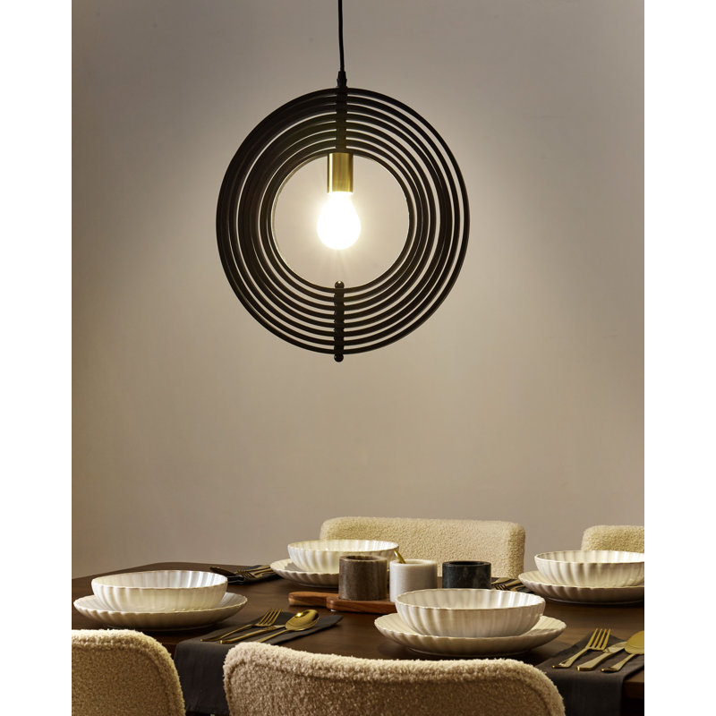MURRELL 1 - Light Natural Sphere Pendant, Black/White