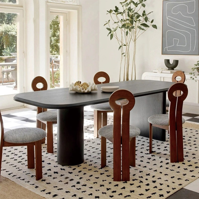 Durable solid wood dining table, 29.52"H x 62.99"L x 27.55"W