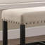 Banc de cuisine, banc de salle à manger rembourré en lin clouté avec repose-pieds pour table de bar-1832619516