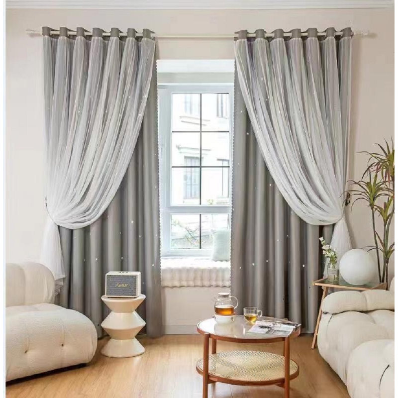 Rikki Blackout Curtain Pair, Charcoal Gray, 63" W x 72" L