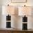 23.25’’ Black Table Lamp Set With Built-In Night Light And Usb Ports Bulbs Included
