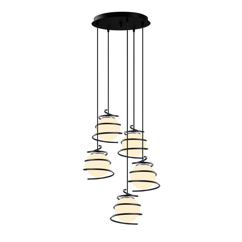 Luminaire suspendu en forme de globe à 5 lumières John-Paul