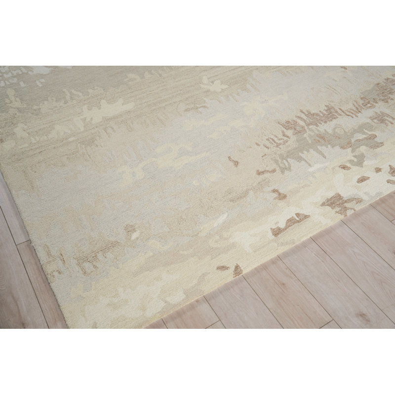 Cove Hand Tufted New Zealand Wool Beige/Silver Area Rug, 8'X10'