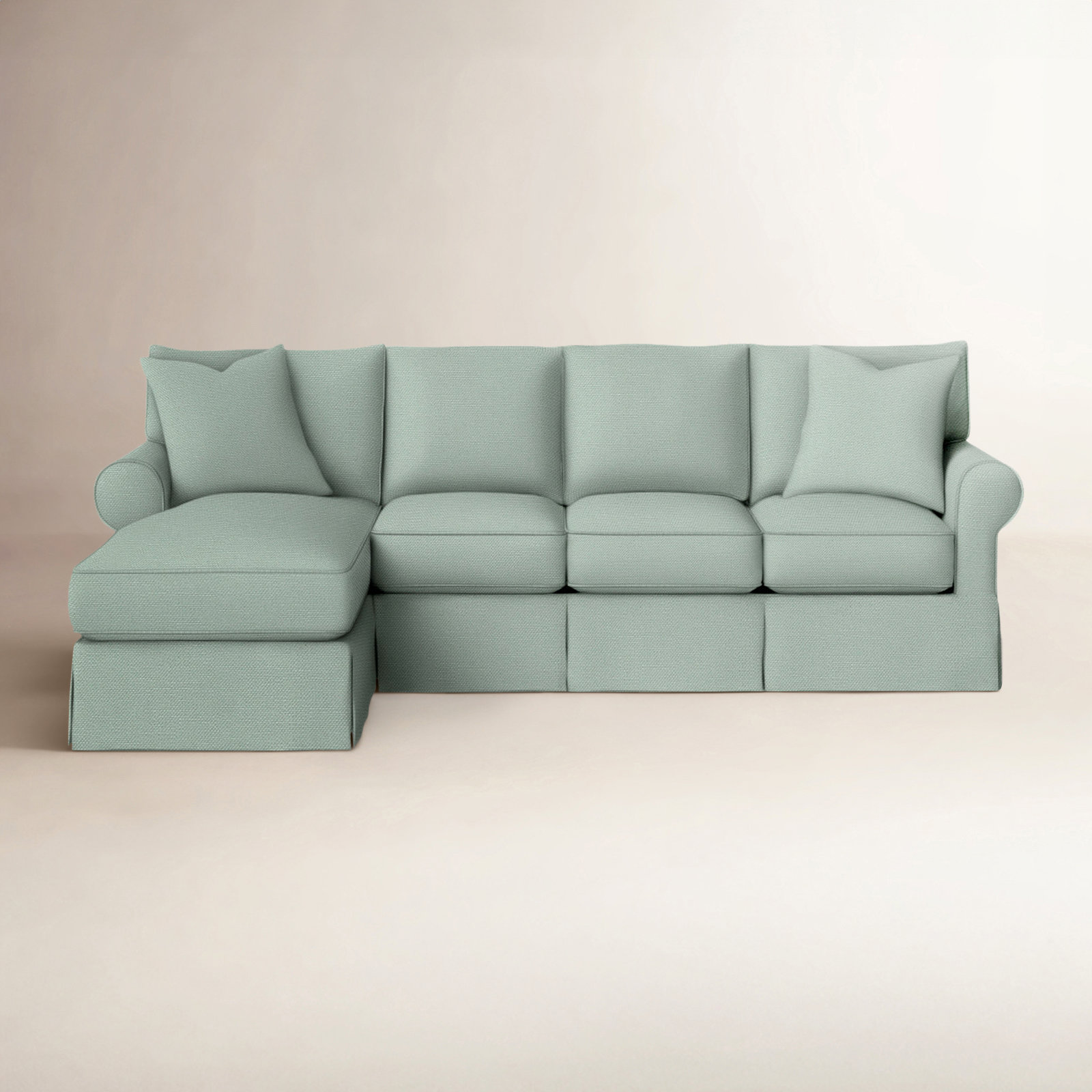 Friedman Upholstered Sectional with Chaise, Bayou Spray Canvas, Left Hand Facing